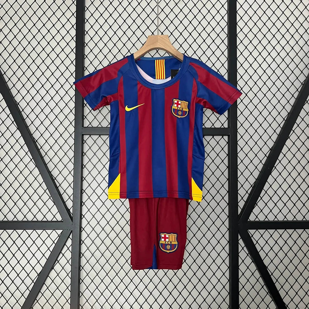 2005/2006 Retro Kids Size Barcelona Home Football Shirt 1:1 Thai Quality
