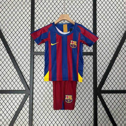 2005/2006 Retro Kids Size Barcelona Home Football Shirt 1:1 Thai Quality
