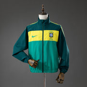 2010 Brazil Retro Green Yellow Jacket Windbreaker