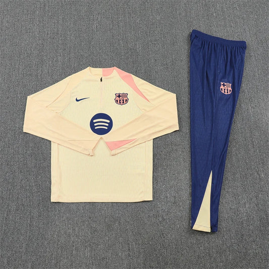 2025/2026 Barcelona Beige Half-Pull Tracksuit