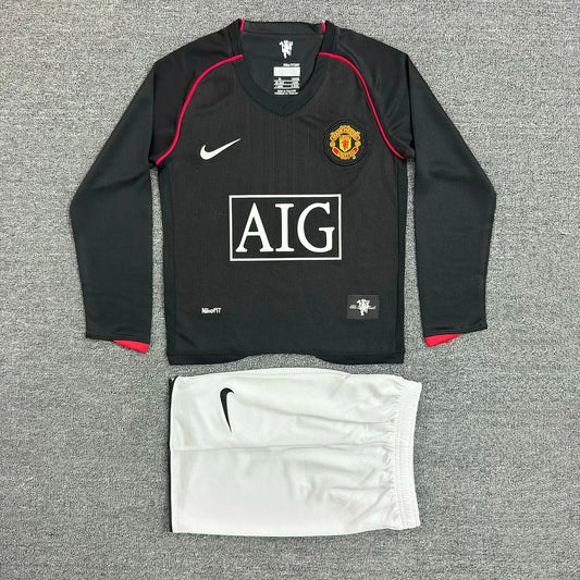 2007/2008 Retro Long Sleeve Manchester United Away Football Shirt Kids Size