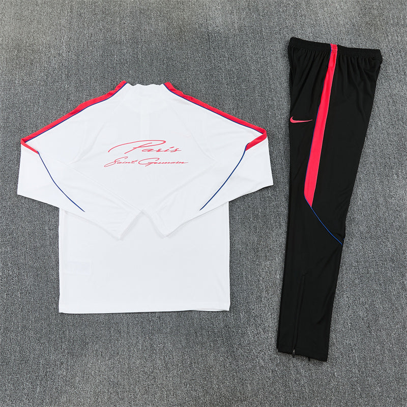2026/2027 PSG Paris Saint-Germain White Red Half-Pull Tracksuit