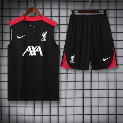 2024/2025 Liverpool Pre-match Training Black Jersey+Shorts 1:1 Thai Quality