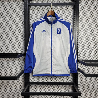 25/26 Greece Jacket White and Blue Windbreaker