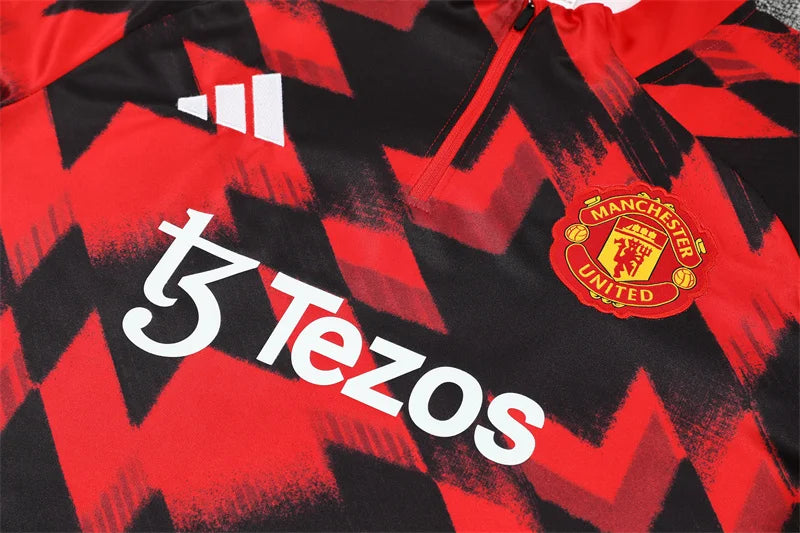 2025/2026 Manchester United Half-Pull Red Tracksuit