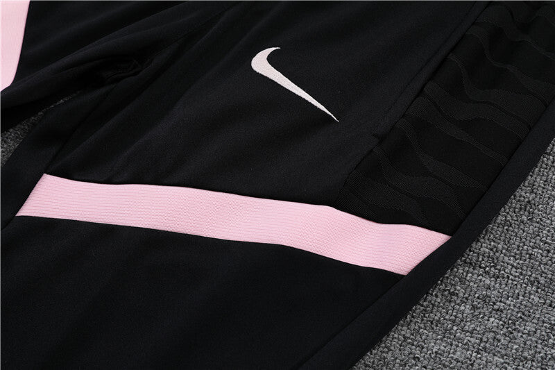 2021/2022 Psg Paris Saint-Germain Half-Pull Tracksuit Black Pink Sleeves