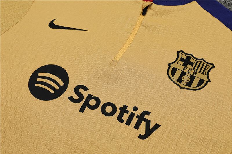 2024/2025 Barcelona Half-Pull Tracksuit Earthy Yellow