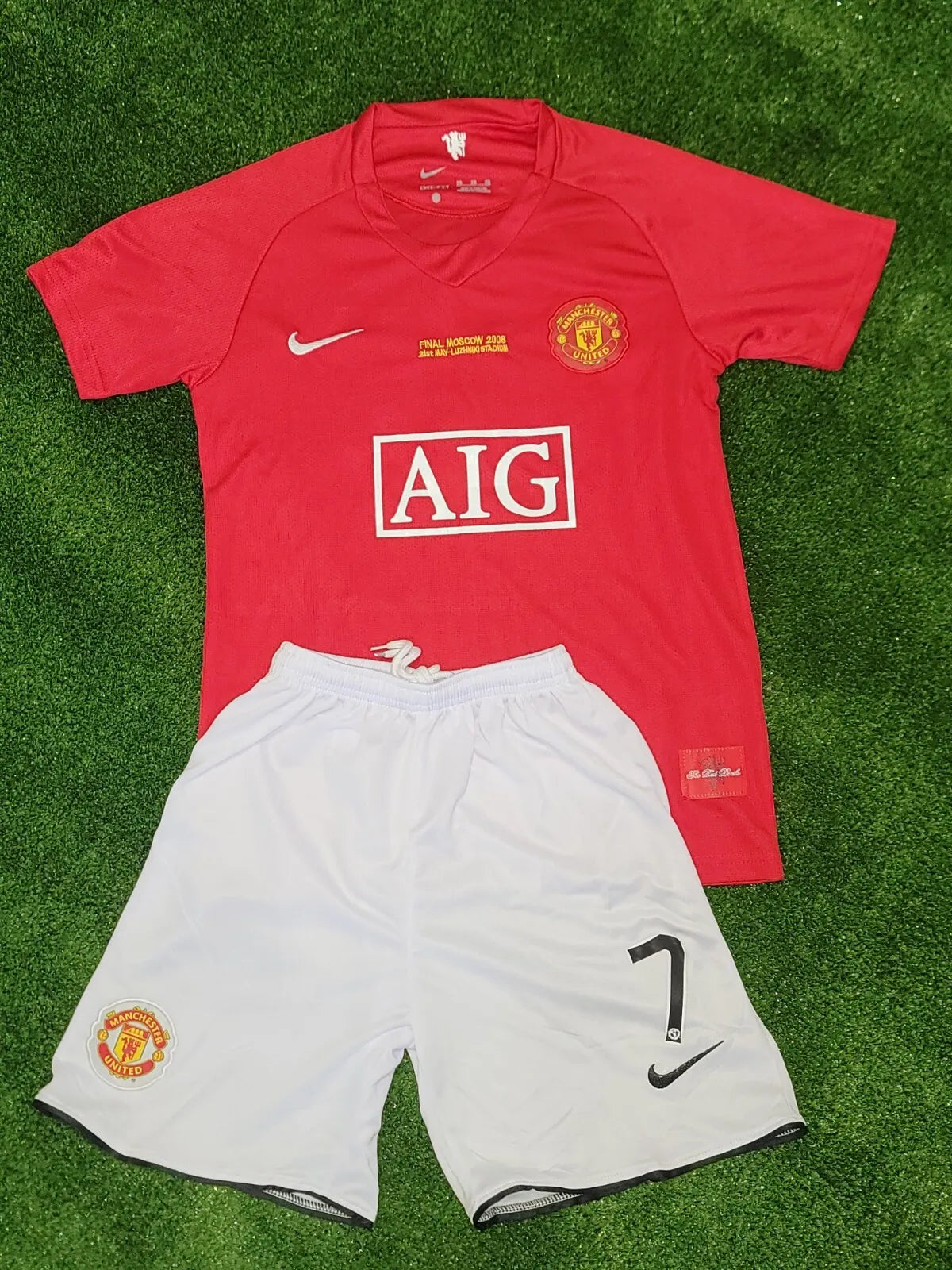 2007/2008 Retro Kids Size Manchester United Home Football Shirt 1:1 Thai Quality