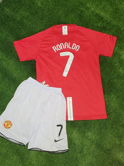 2007/2008 Retro Kids Size Manchester United Home Football Shirt 1:1 Thai Quality
