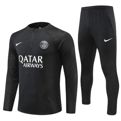 2022/2023 PSG Paris Saint-Germain Full Black Half-Pull Tracksuit